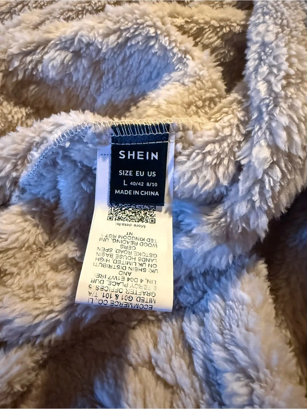 SHEIN Plush Teddy Hooded Vest - Cream